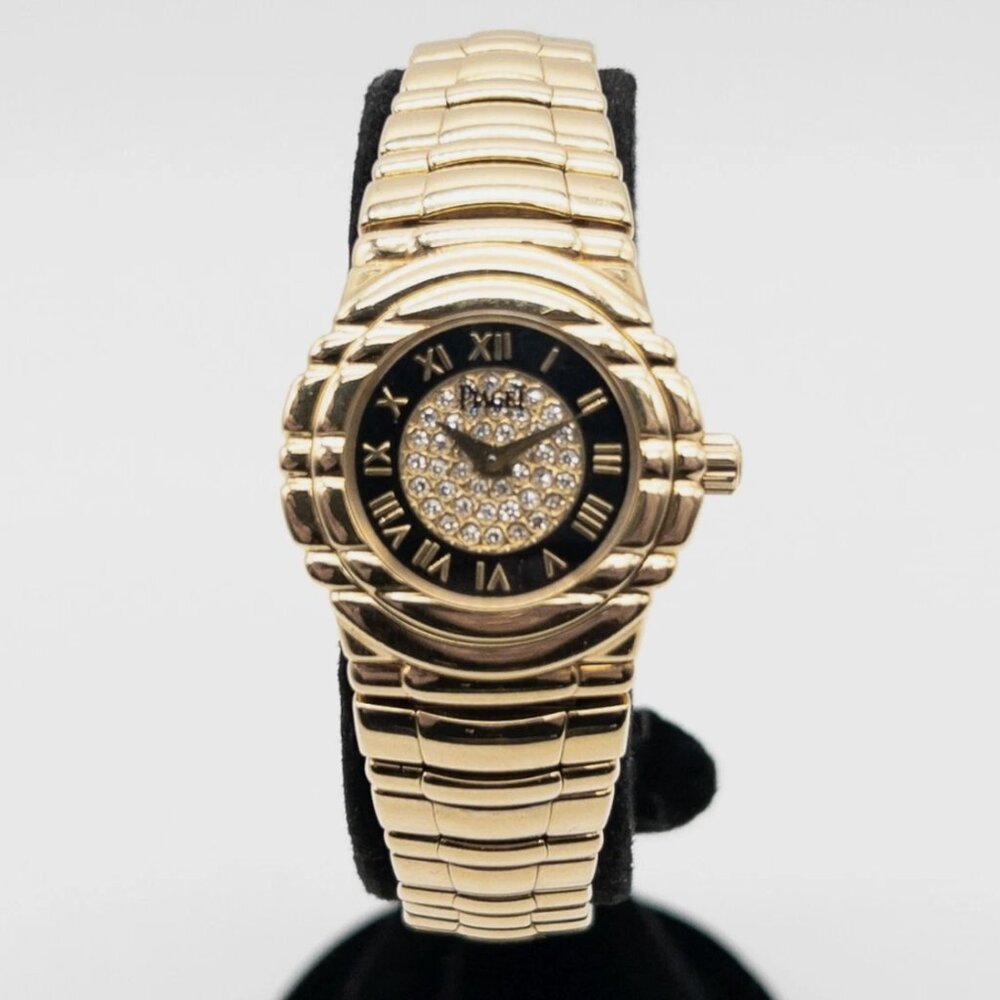 PIAGET TANAGRA BLACK ONYX DIAMOND 18k Yellow Gold Ladies Watch